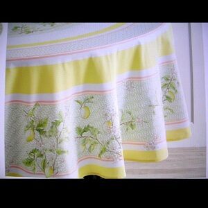 Williams Sonoma Citron Lemon 70” Round Tablecloth NWT 🍋